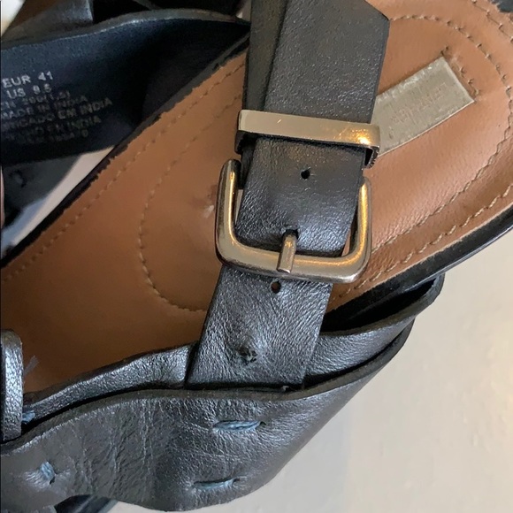 H&M Fringe Leather Block Heel 41 - Picture 7 of 12